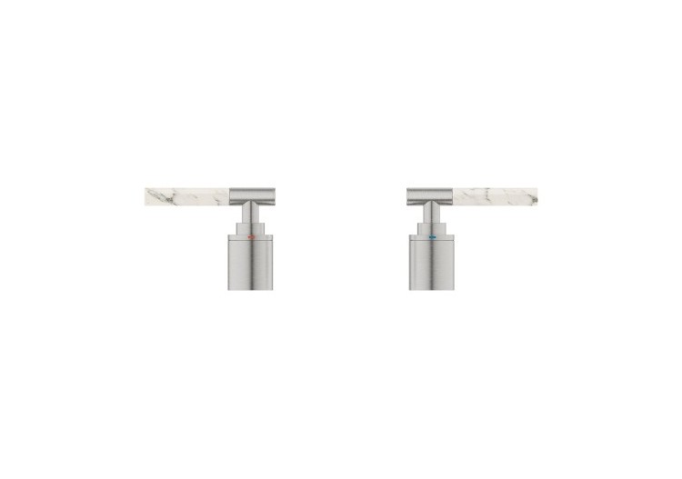 Atrio collection privée manettes rondes caesarstone blanc attique Supersteel - 48464DC0 - Grohe