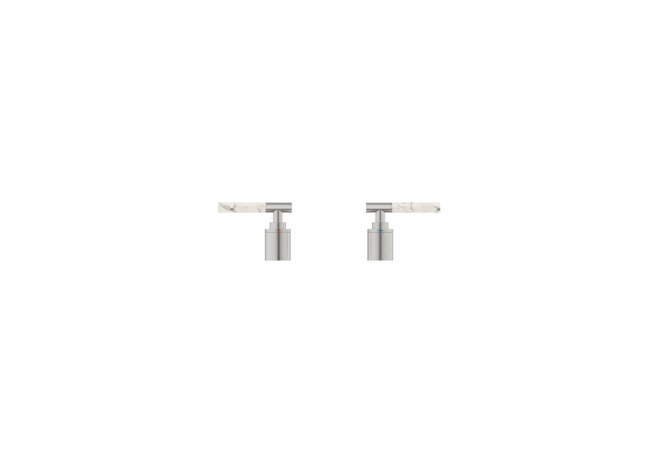 Atrio collection privée manettes rondes caesarstone blanc attique Supersteel - 48464DC0 - Grohe
