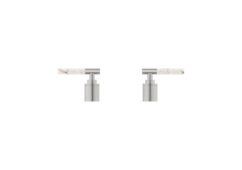 Atrio collection privée manettes rondes caesarstone blanc attique Supersteel - 48464DC0 - Grohe