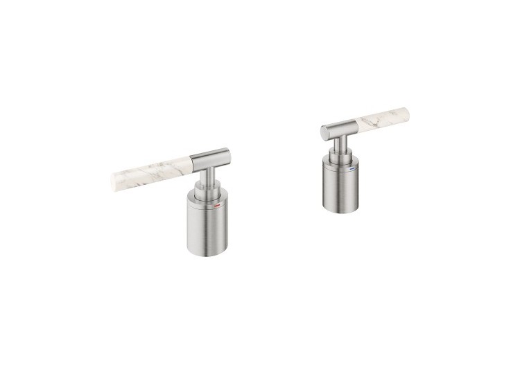 Atrio collection privée manettes rondes caesarstone blanc attique Supersteel - 48464DC0 - Grohe 2