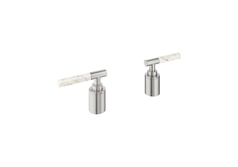 Atrio collection privée manettes rondes caesarstone blanc attique Supersteel - 48464DC0 - Grohe