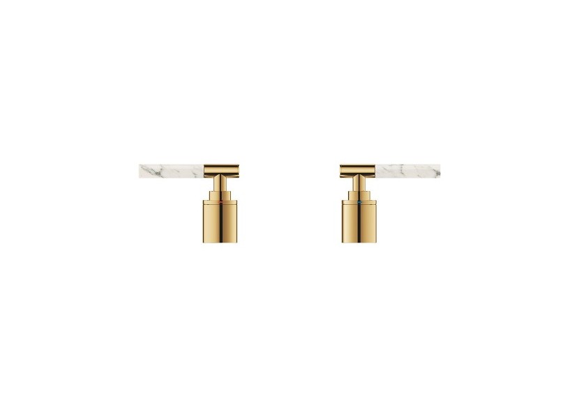Atrio collection privée manettes rondes caesarstone blanc attique Cool Sunrise - 48464GL0 - Grohe