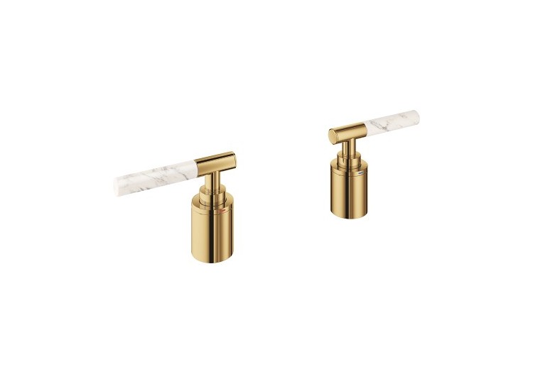 Atrio collection privée manettes rondes caesarstone blanc attique Cool Sunrise - 48464GL0 - Grohe 2