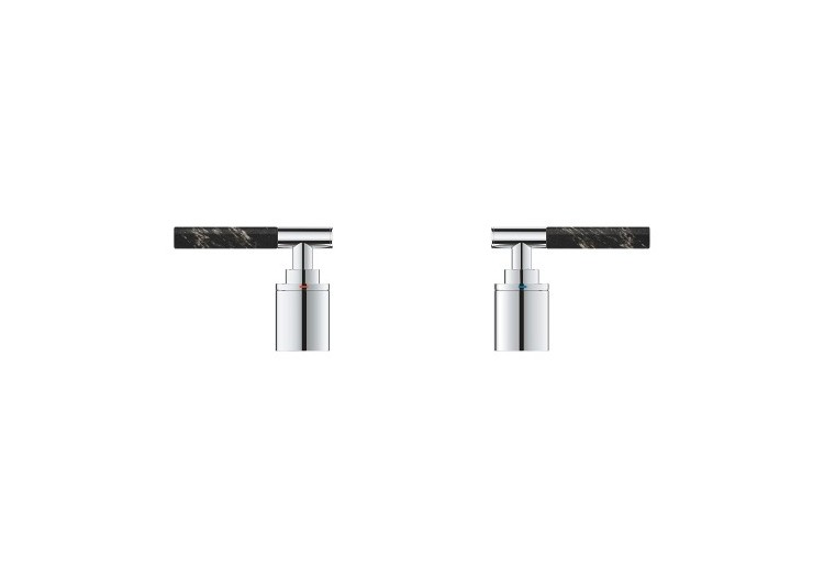 Atrio collection privée manettes rondes caesarstone vanilla noir - 48465000 - Grohe