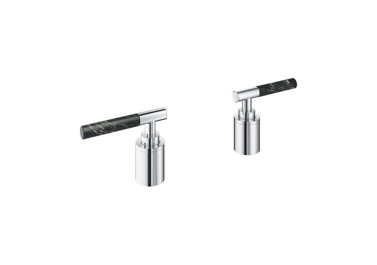 Atrio collection privée manettes rondes caesarstone vanilla noir - 48465000 - Grohe 2