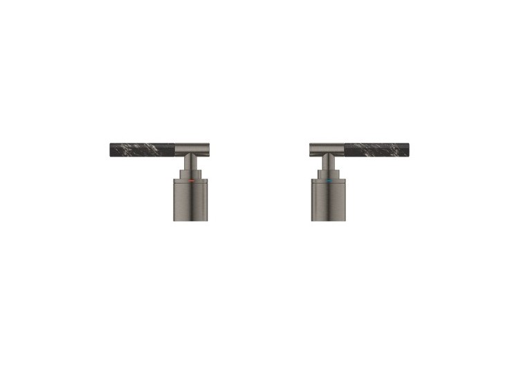 Atrio collection privée manettes rondes caesarstone vanilla noir Hard Graphite brossé - 48465AL0 - Grohe
