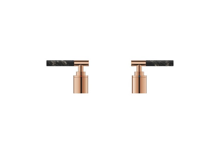 Atrio collection privée manettes rondes caesarstone vanilla noir Warm Sunset - 48465DA0 - Grohe