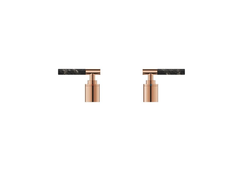 Atrio collection privée manettes rondes caesarstone vanilla noir Warm Sunset - 48465DA0 - Grohe