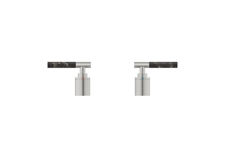 Atrio collection privée manettes rondes caesarstone vanilla noir Supersteel - 48465DC0 - Grohe