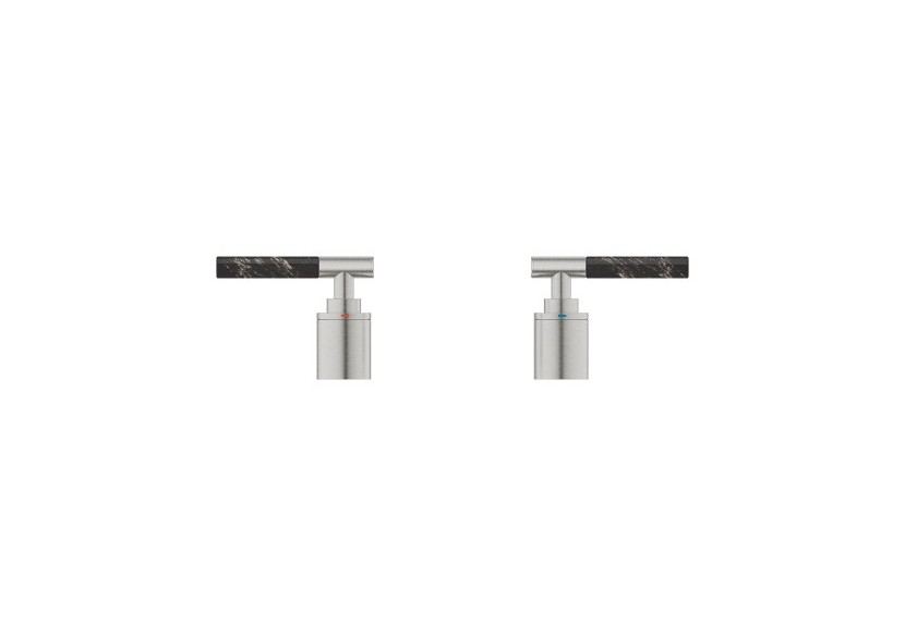 Atrio collection privée manettes rondes caesarstone vanilla noir Supersteel - 48465DC0 - Grohe