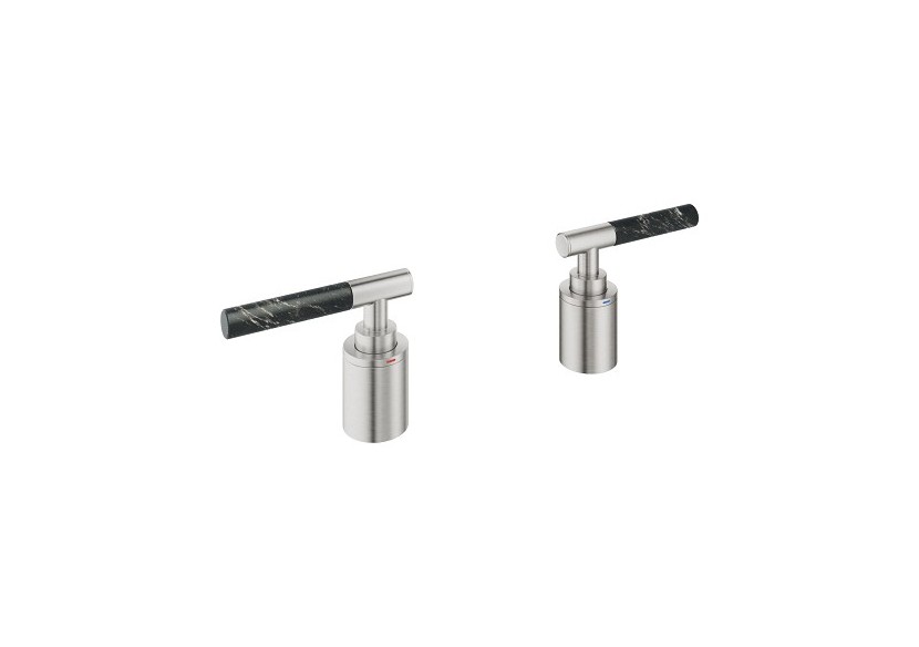 Atrio collection privée manettes rondes caesarstone vanilla noir Supersteel - 48465DC0 - Grohe
