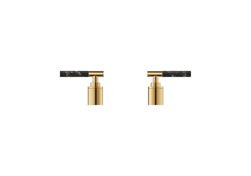 Atrio collection privée manettes rondes caesarstone vanilla noir Cool Sunrise - 48465GL0 - Grohe