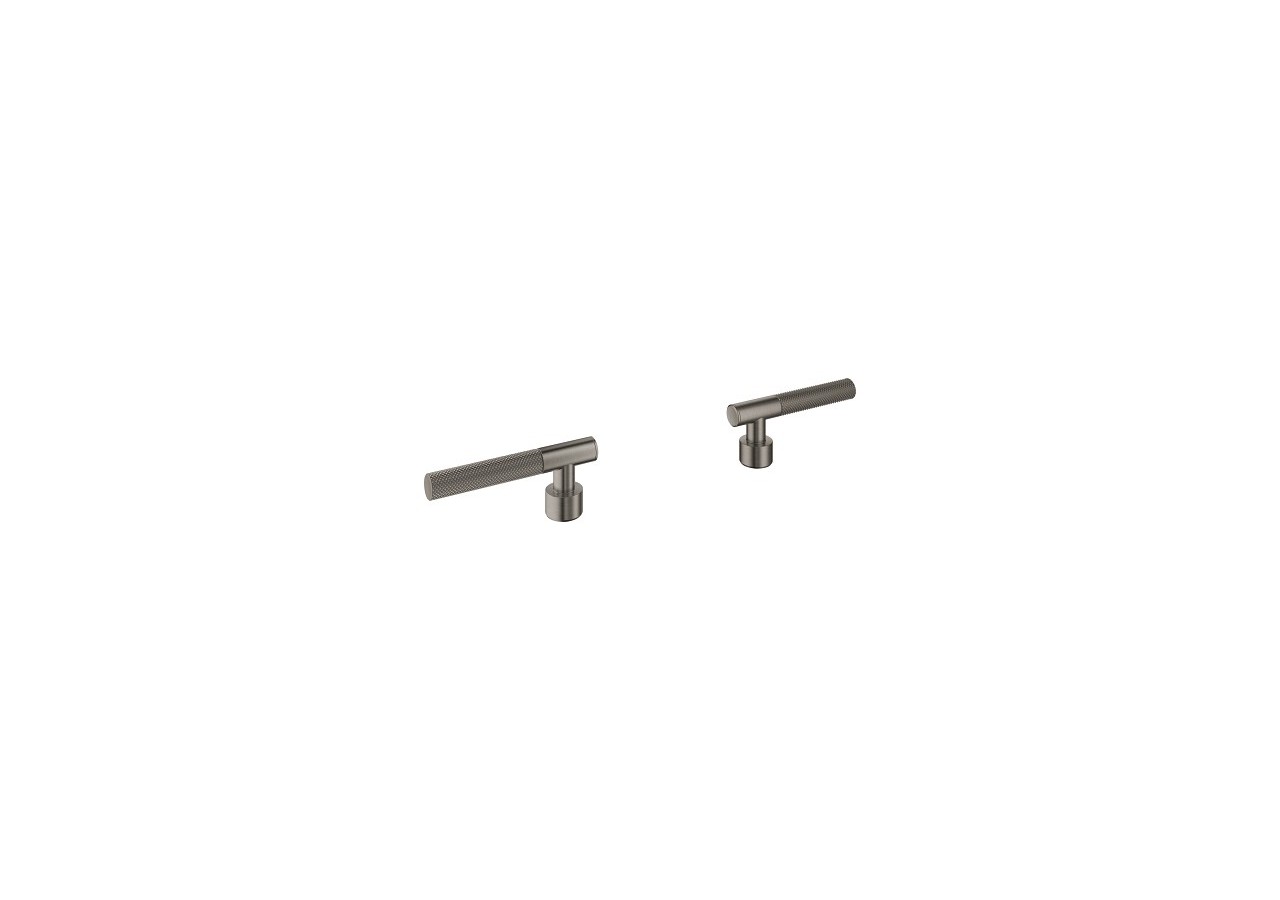 Atrio collection privée manettes rondes moletées Hard Graphite brossé - 48646AL0 - Grohe