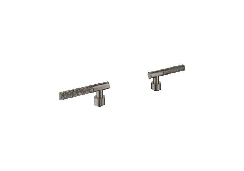 Atrio collection privée manettes rondes moletées Hard Graphite brossé - 48646AL0 - Grohe