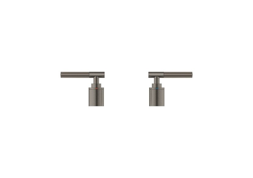 Atrio collection privée manettes rondes moletées Hard Graphite brossé - 48651AL0 - Grohe