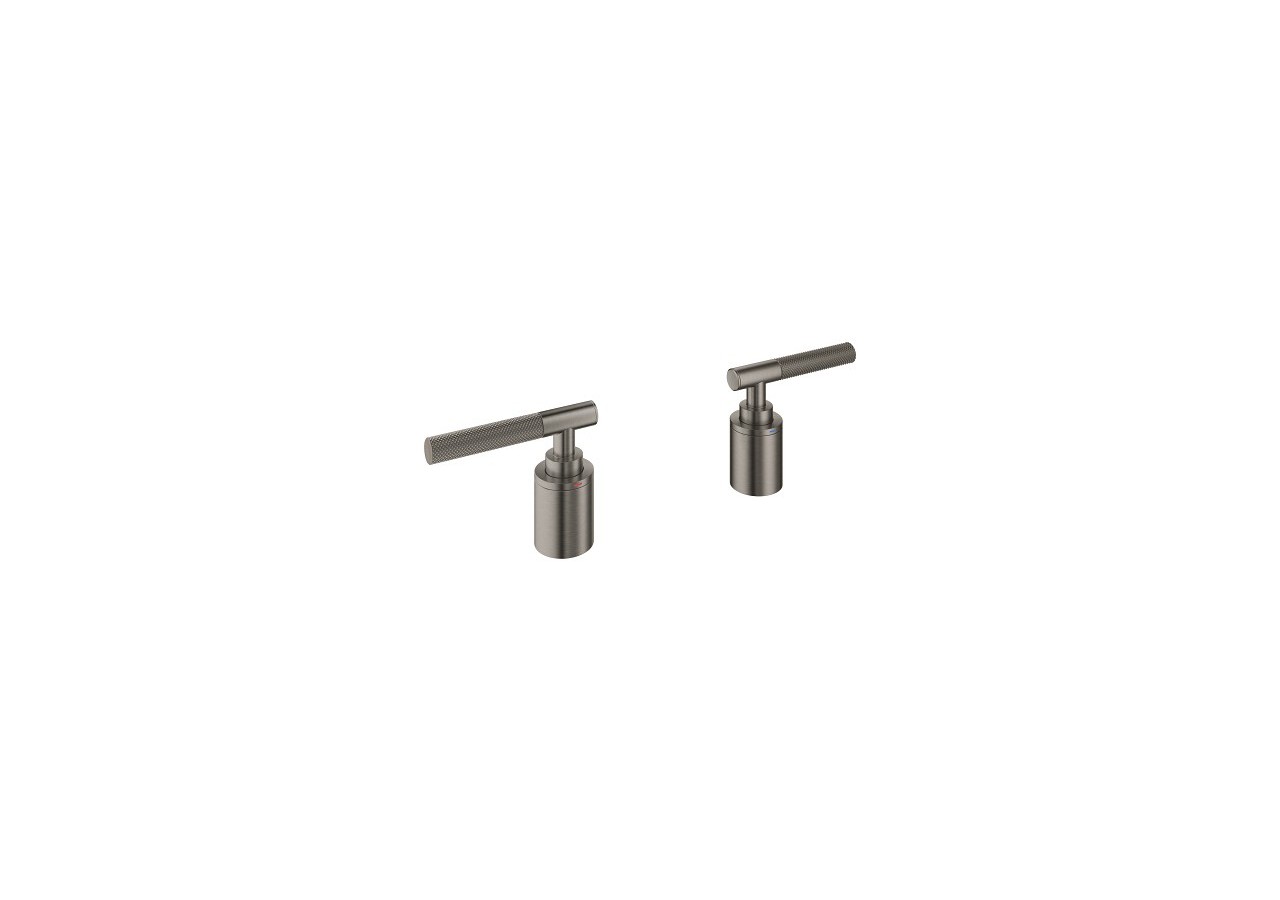 Atrio collection privée manettes rondes moletées Hard Graphite brossé - 48651AL0 - Grohe