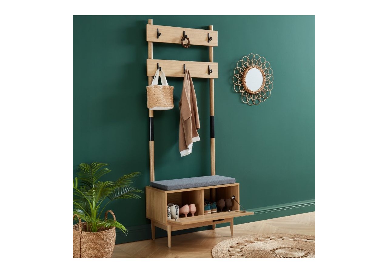 Vestiaire d'entrée AMANA cannage rotin h185cm