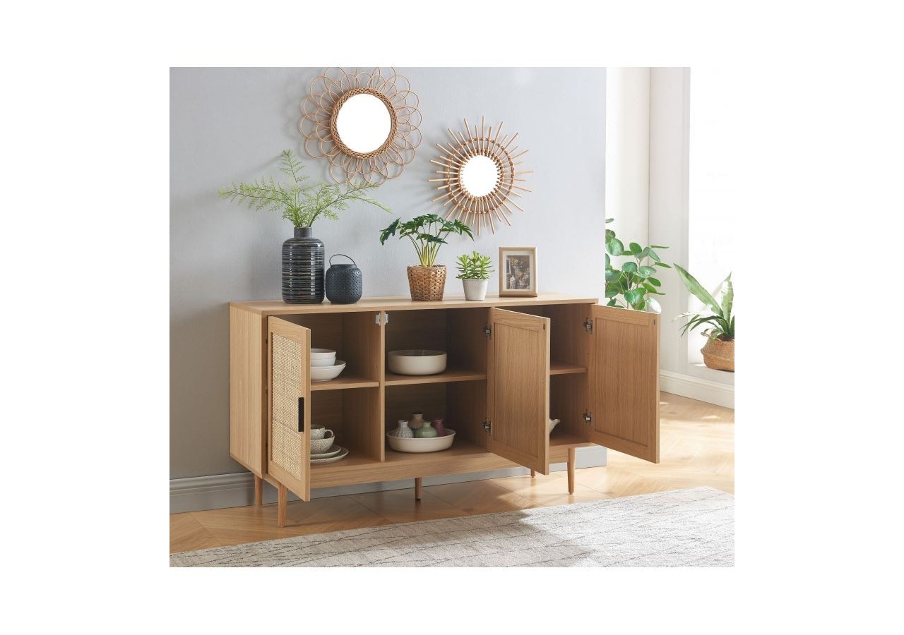 Buffet AMANA cannage rotin 3 portes