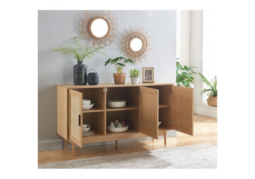 Buffet AMANA cannage rotin 3 portes Buffet AMANA cannage rotin 3 portes