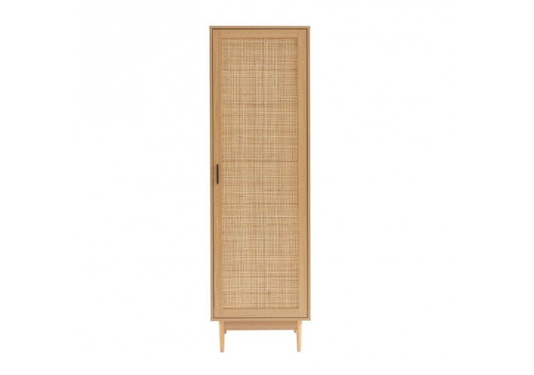 Armoire AMANA effet chêne et cannage rotin 1 porte h180cm