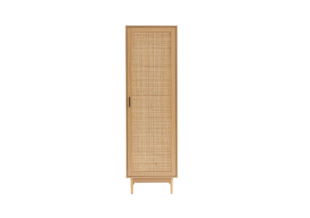 Armoire AMANA effet chêne et cannage rotin 1 porte h180cm