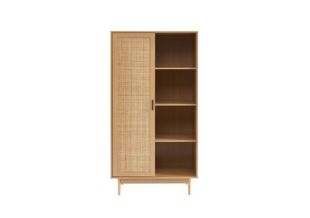Armoire AMANA effet chêne et cannage rotin 1 porte h170 cm