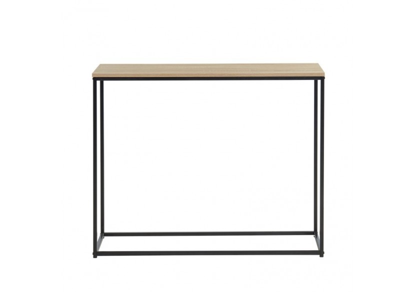 Console ARCHE effet chêne et métal noir 100cm