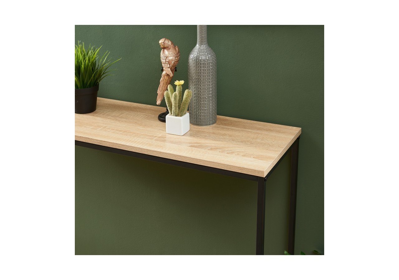 Console ARCHE effet chêne et métal noir 100cm