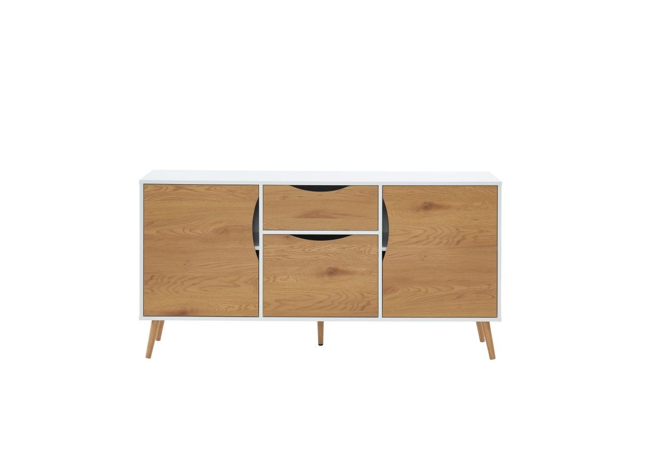 Buffet AVA blanc et effet chêne 150cm