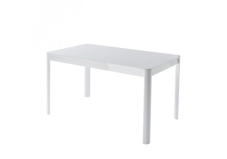 Table à manger DAVIA laqué blanc brillant 140cm