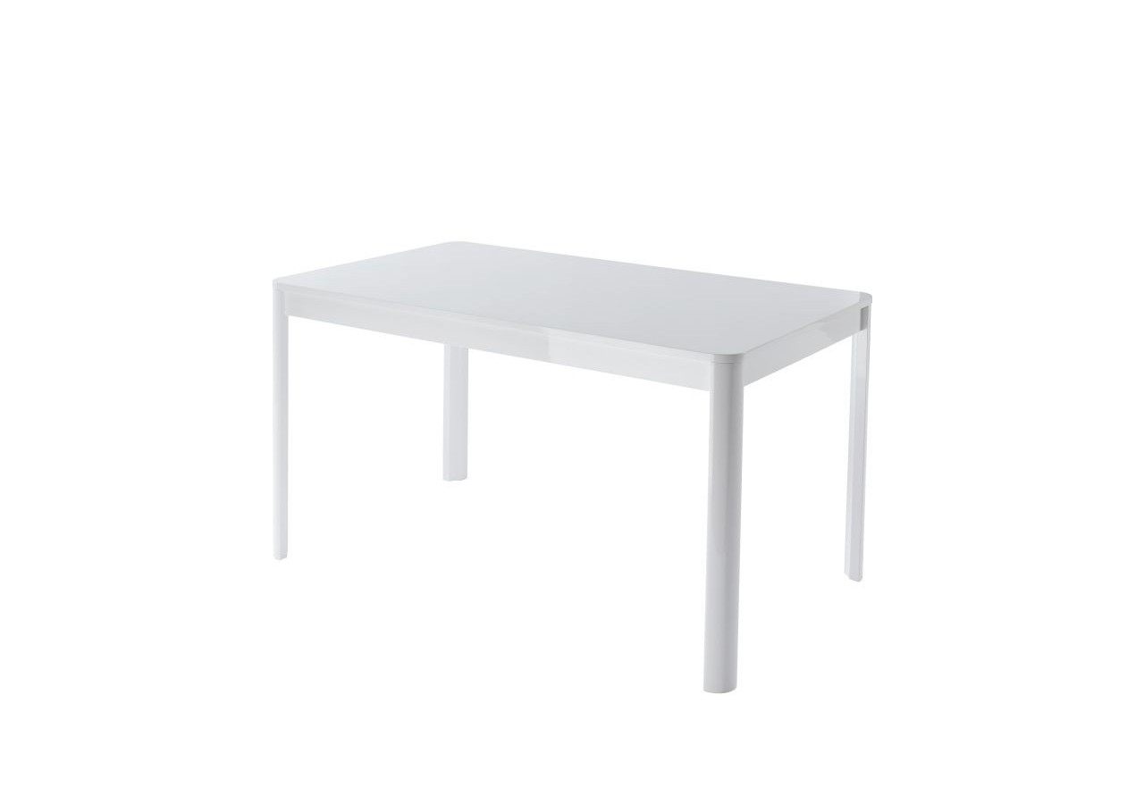 Table à manger DAVIA laqué blanc brillant 140cm