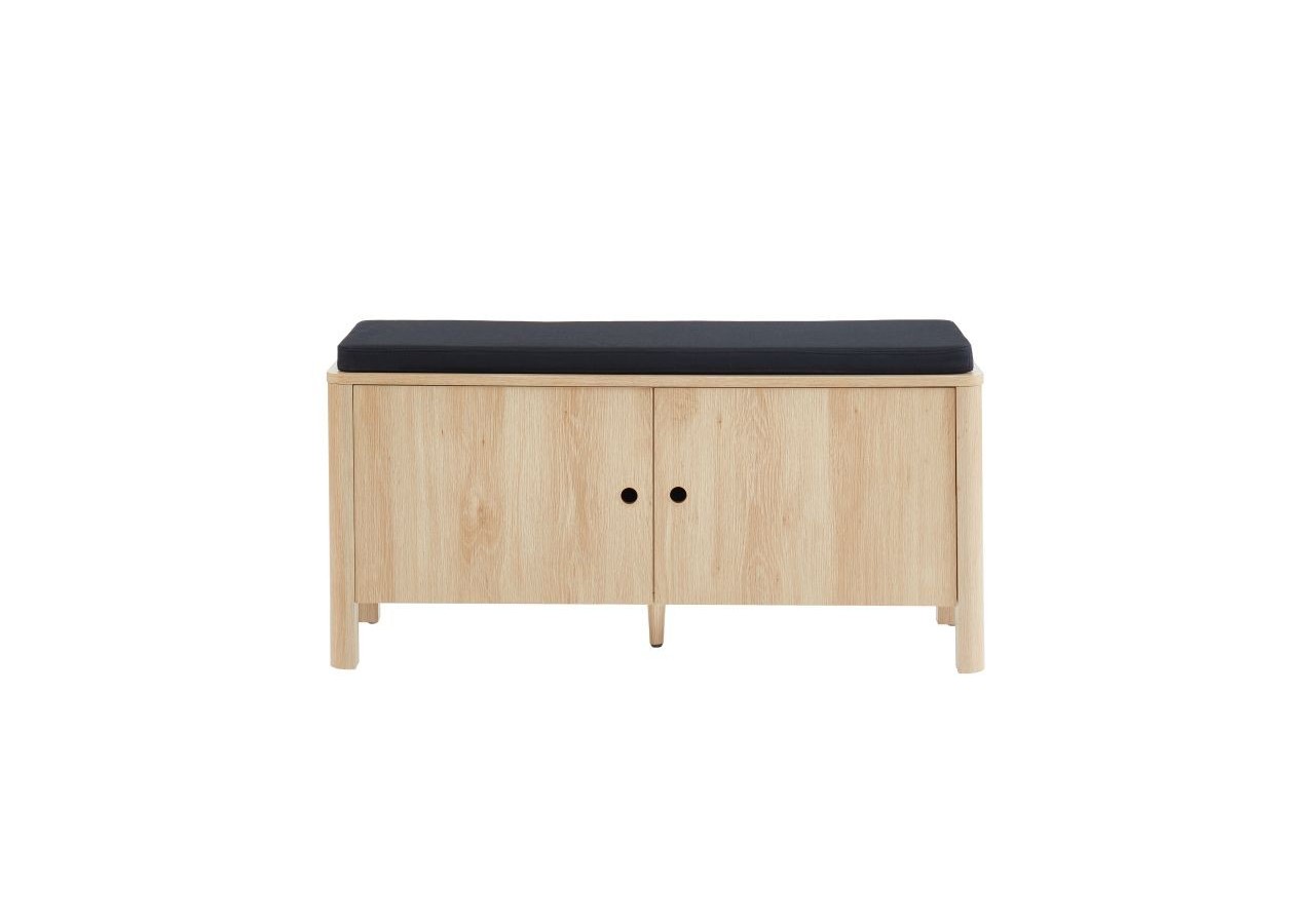 Banc à chaussures JAPENDI effet chêne et gris anthracite 100cm