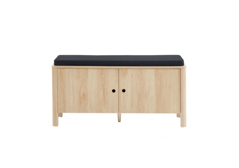 Banc à chaussures JAPENDI effet chêne et gris anthracite 100cm