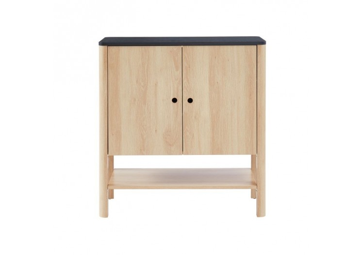 Buffet JAPENDI effet chêne et gris anthracite 80cm