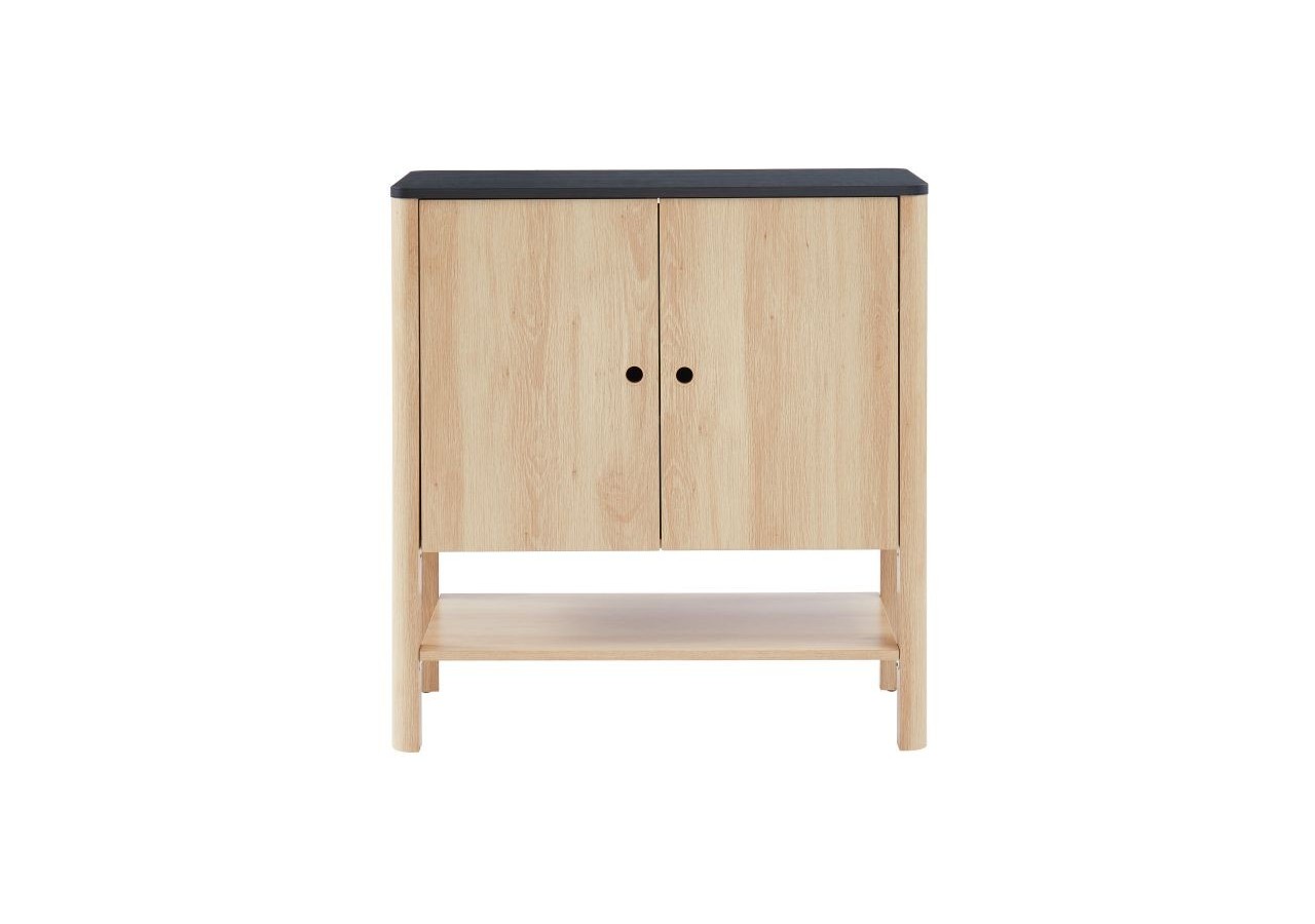 Buffet JAPENDI effet chêne et gris anthracite 80cm