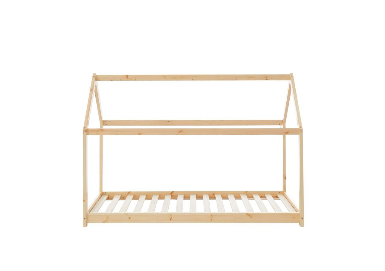 Lit enfant cabane TINY pin naturel 90x190 sommier inclus