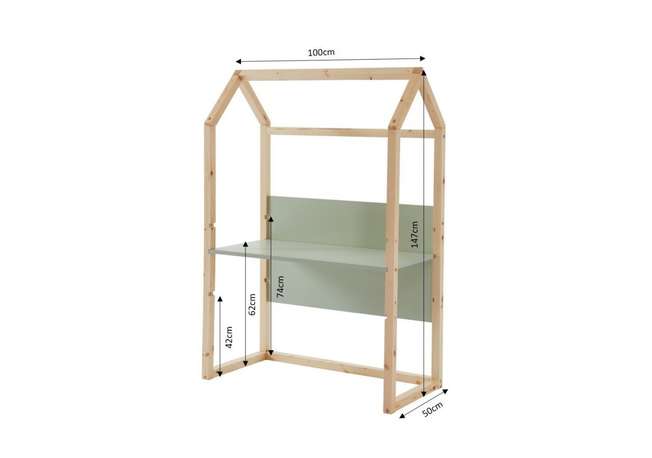 Bureau enfant cabane TINY vert évolutif