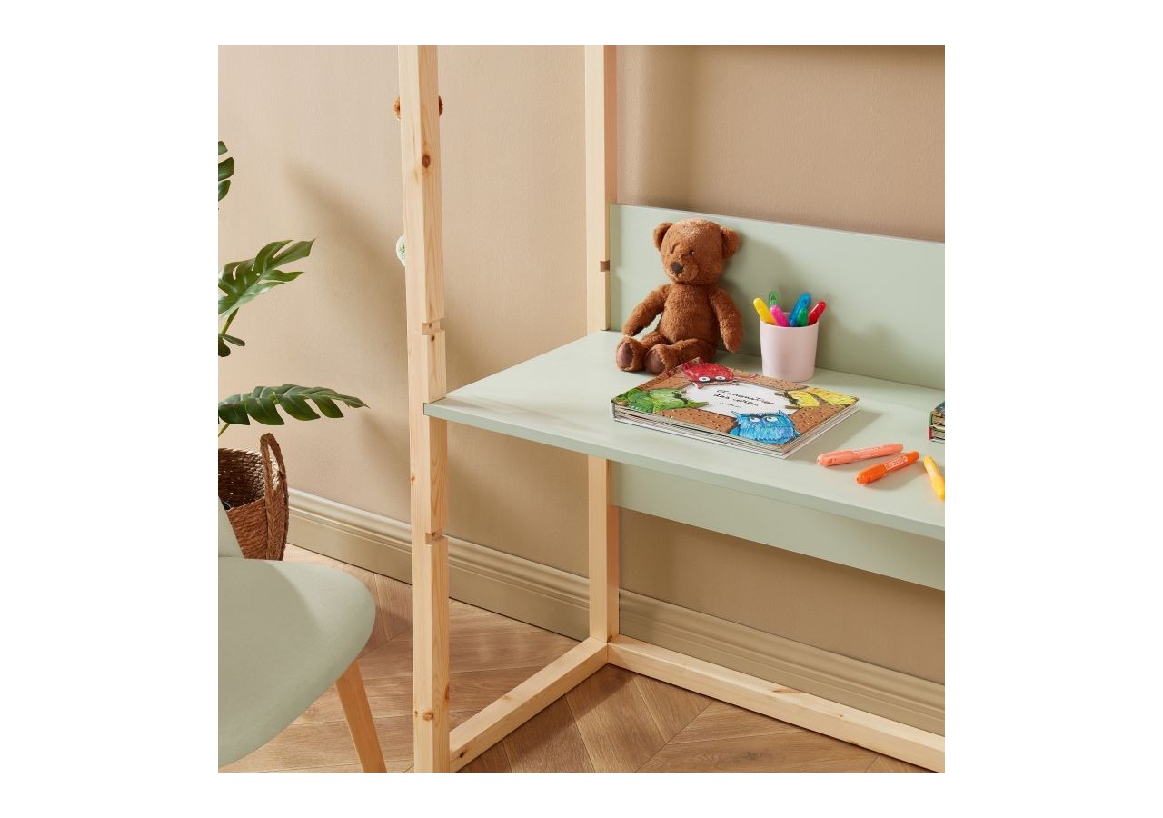 Bureau enfant cabane TINY vert évolutif