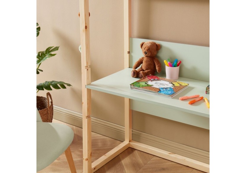 Bureau enfant cabane TINY vert évolutif