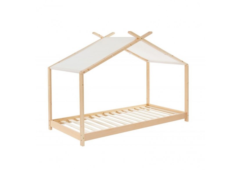 Lit tente TINY pin massif 90x190 sommier inclus