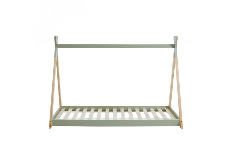 Lit enfant tipi TINY pin vert 90x190 sommier inclus