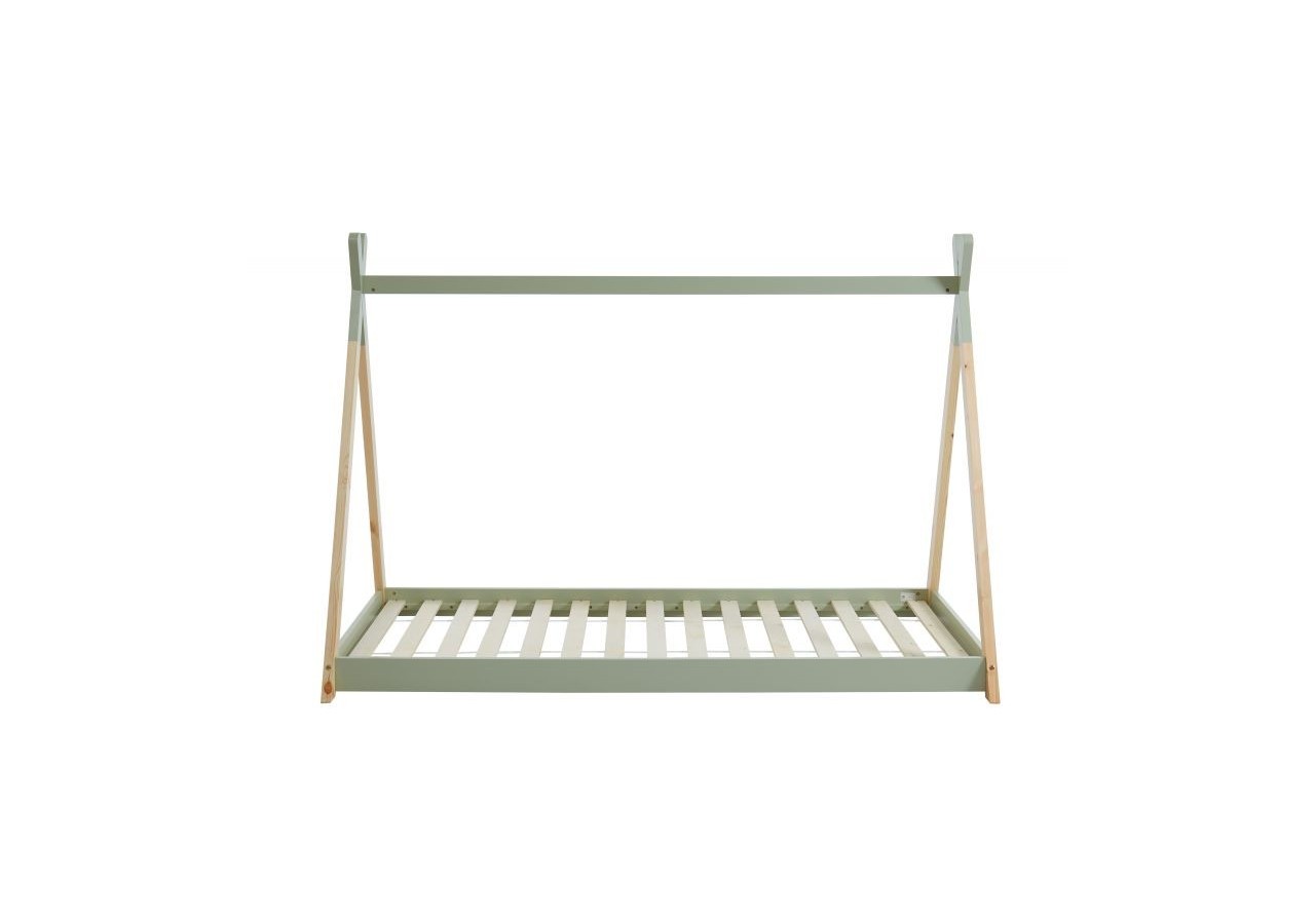 Lit enfant tipi TINY pin vert 90x190 sommier inclus