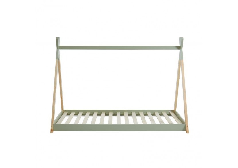 Lit enfant tipi TINY pin vert 90x190 sommier inclus