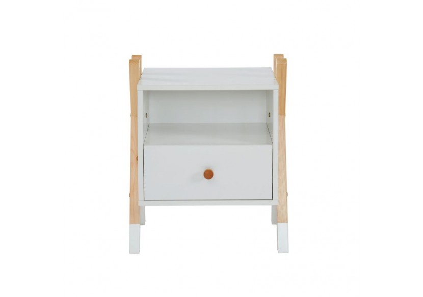 Table de chevet TIPI blanc 1 tiroir