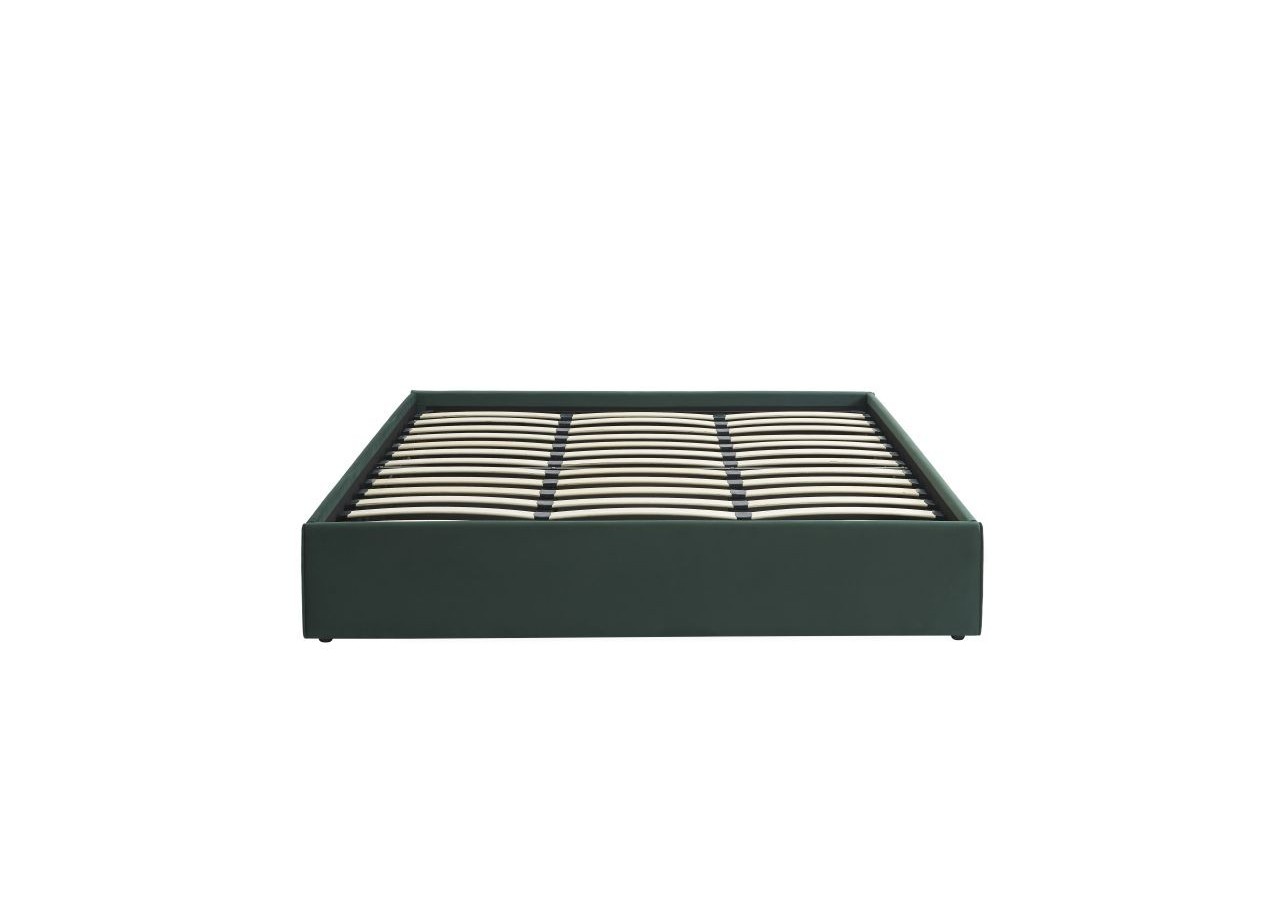 Lit coffre SAKURA velours vert forêt 180x200 sommier inclus