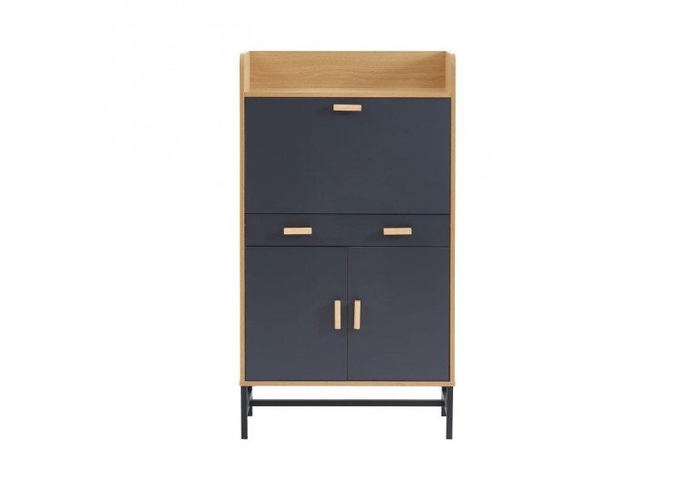 Secrétaire SMART gris et effet chêne 70cm