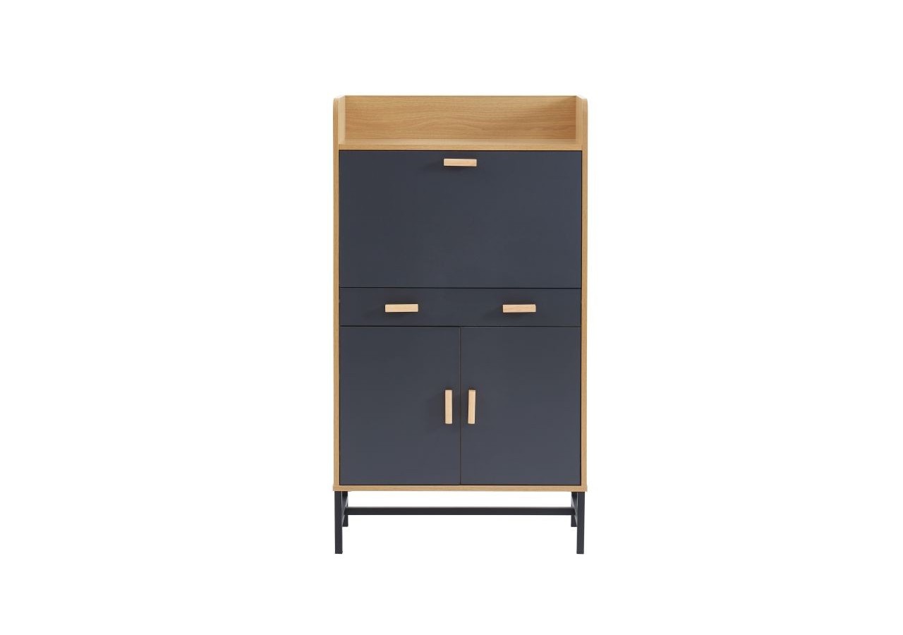 Secrétaire SMART gris et effet chêne 70cm