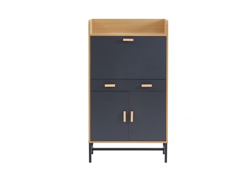 Secrétaire SMART gris et effet chêne 70cm