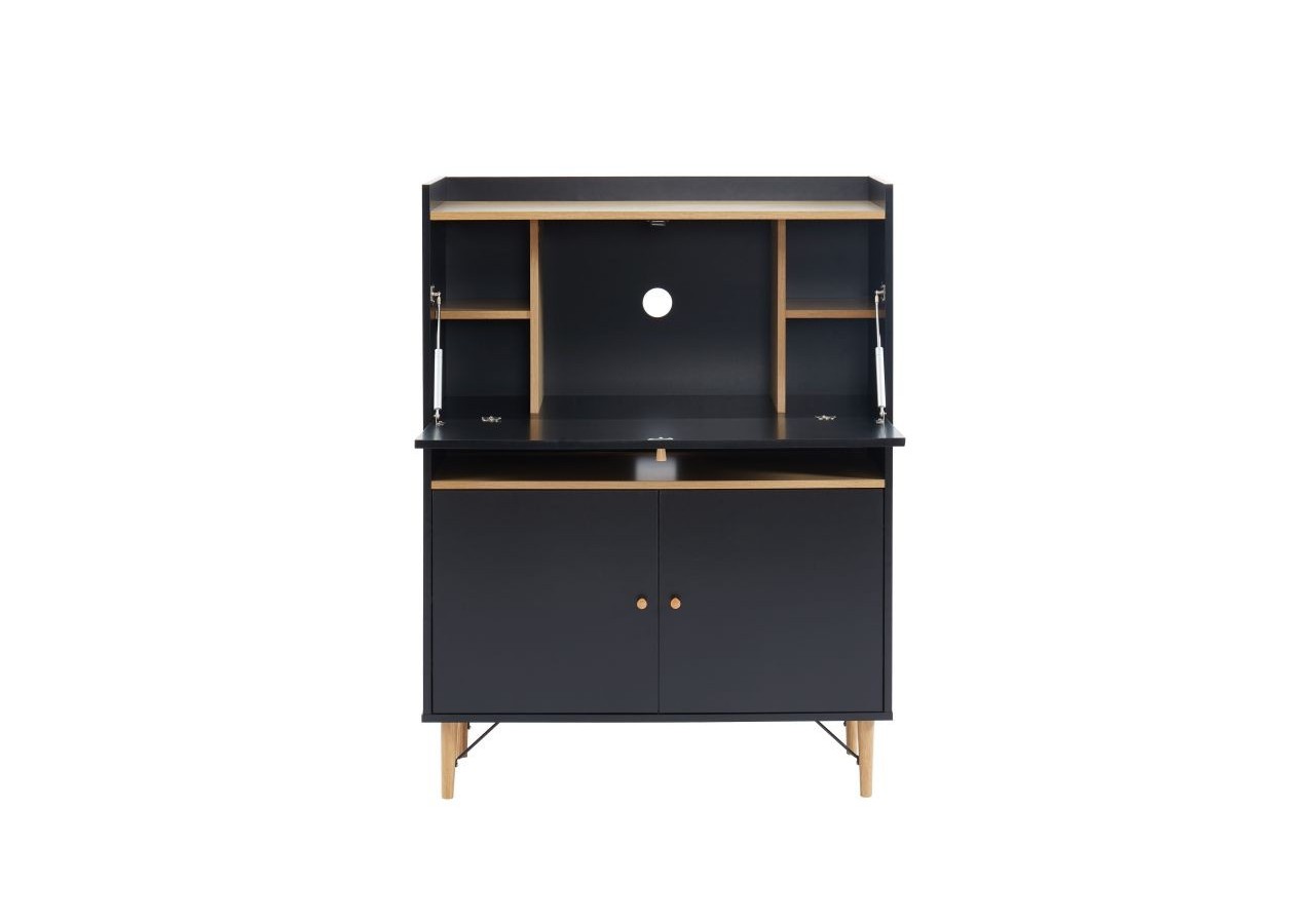 Secrétaire SMART noir et effet chêne 90cm