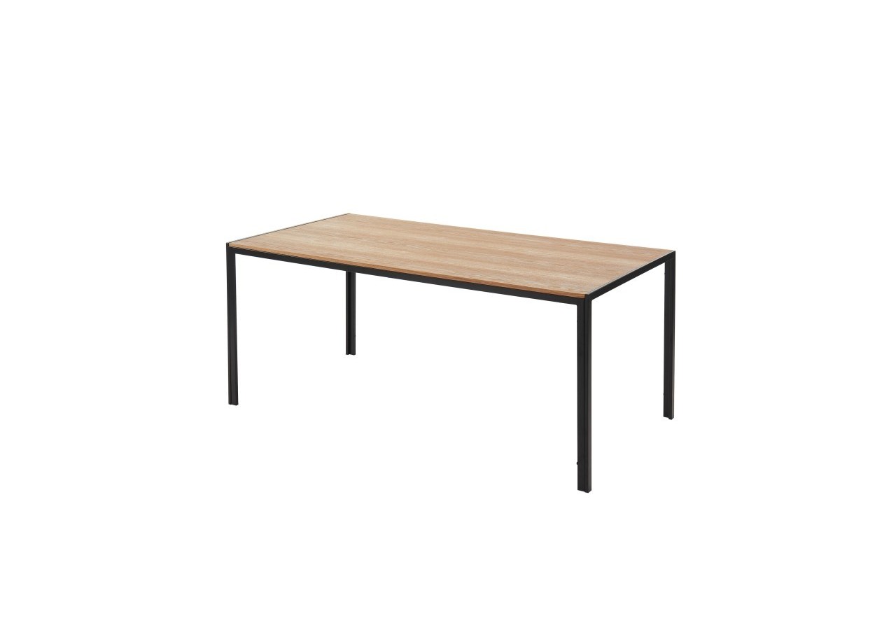 Table de séjour SOHO placage bois et métal noir 180cm